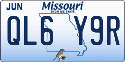 MO license plate QL6Y9R