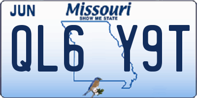 MO license plate QL6Y9T