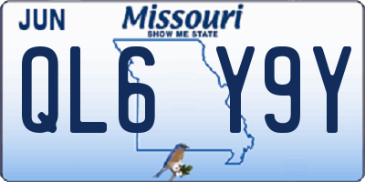 MO license plate QL6Y9Y