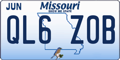 MO license plate QL6Z0B