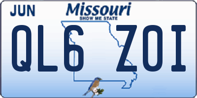 MO license plate QL6Z0I