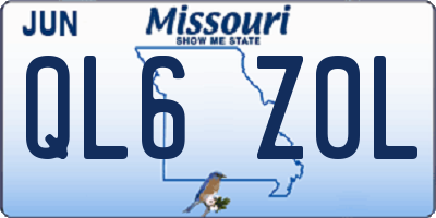 MO license plate QL6Z0L
