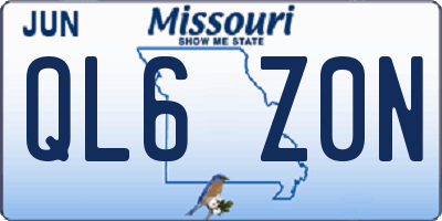 MO license plate QL6Z0N