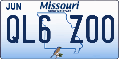 MO license plate QL6Z0O