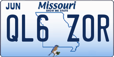 MO license plate QL6Z0R