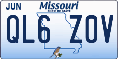 MO license plate QL6Z0V
