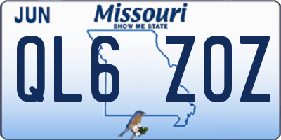 MO license plate QL6Z0Z