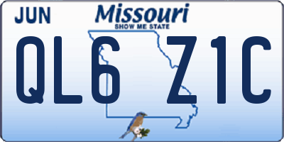 MO license plate QL6Z1C