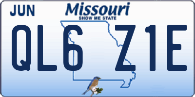 MO license plate QL6Z1E