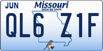 MO license plate QL6Z1F