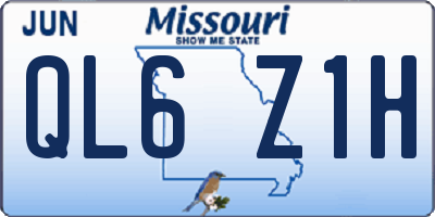 MO license plate QL6Z1H
