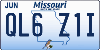 MO license plate QL6Z1I