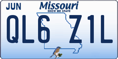 MO license plate QL6Z1L
