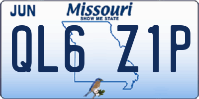 MO license plate QL6Z1P