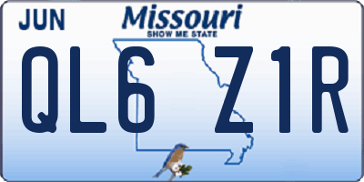 MO license plate QL6Z1R