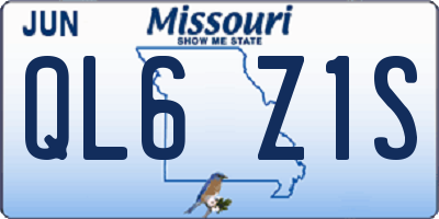 MO license plate QL6Z1S
