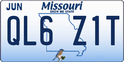 MO license plate QL6Z1T