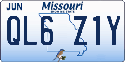MO license plate QL6Z1Y