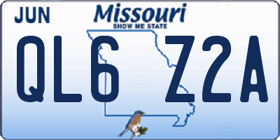 MO license plate QL6Z2A