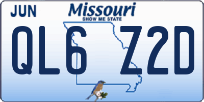 MO license plate QL6Z2D
