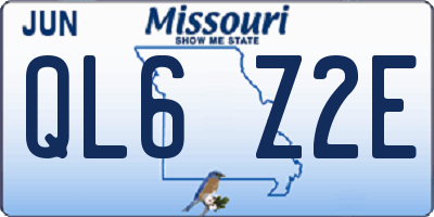 MO license plate QL6Z2E