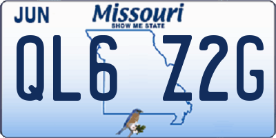 MO license plate QL6Z2G