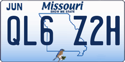 MO license plate QL6Z2H