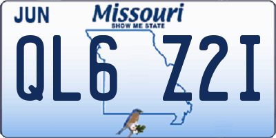 MO license plate QL6Z2I