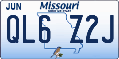 MO license plate QL6Z2J