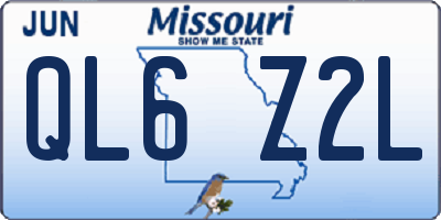 MO license plate QL6Z2L