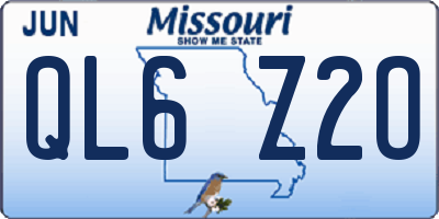 MO license plate QL6Z2O