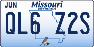 MO license plate QL6Z2S