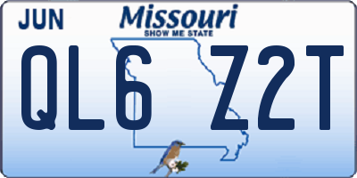 MO license plate QL6Z2T