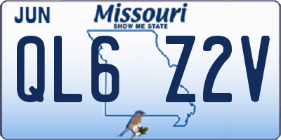 MO license plate QL6Z2V