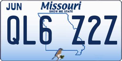 MO license plate QL6Z2Z