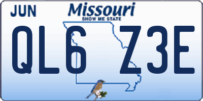 MO license plate QL6Z3E