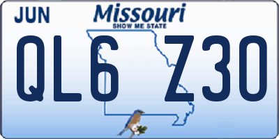MO license plate QL6Z3O