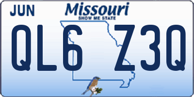 MO license plate QL6Z3Q