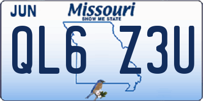 MO license plate QL6Z3U