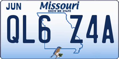 MO license plate QL6Z4A