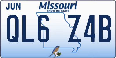 MO license plate QL6Z4B