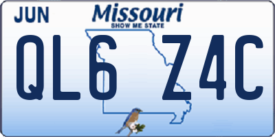MO license plate QL6Z4C