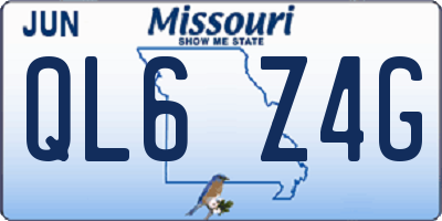 MO license plate QL6Z4G