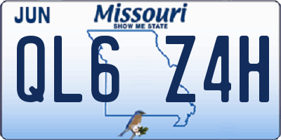 MO license plate QL6Z4H