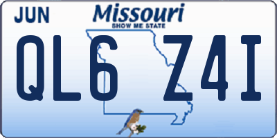 MO license plate QL6Z4I