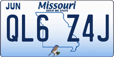 MO license plate QL6Z4J