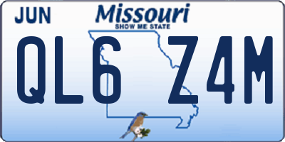 MO license plate QL6Z4M