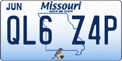 MO license plate QL6Z4P