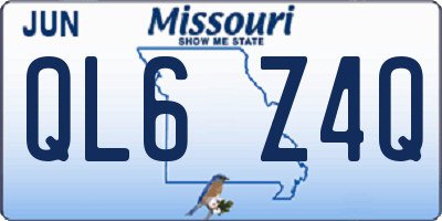 MO license plate QL6Z4Q