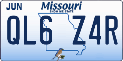 MO license plate QL6Z4R